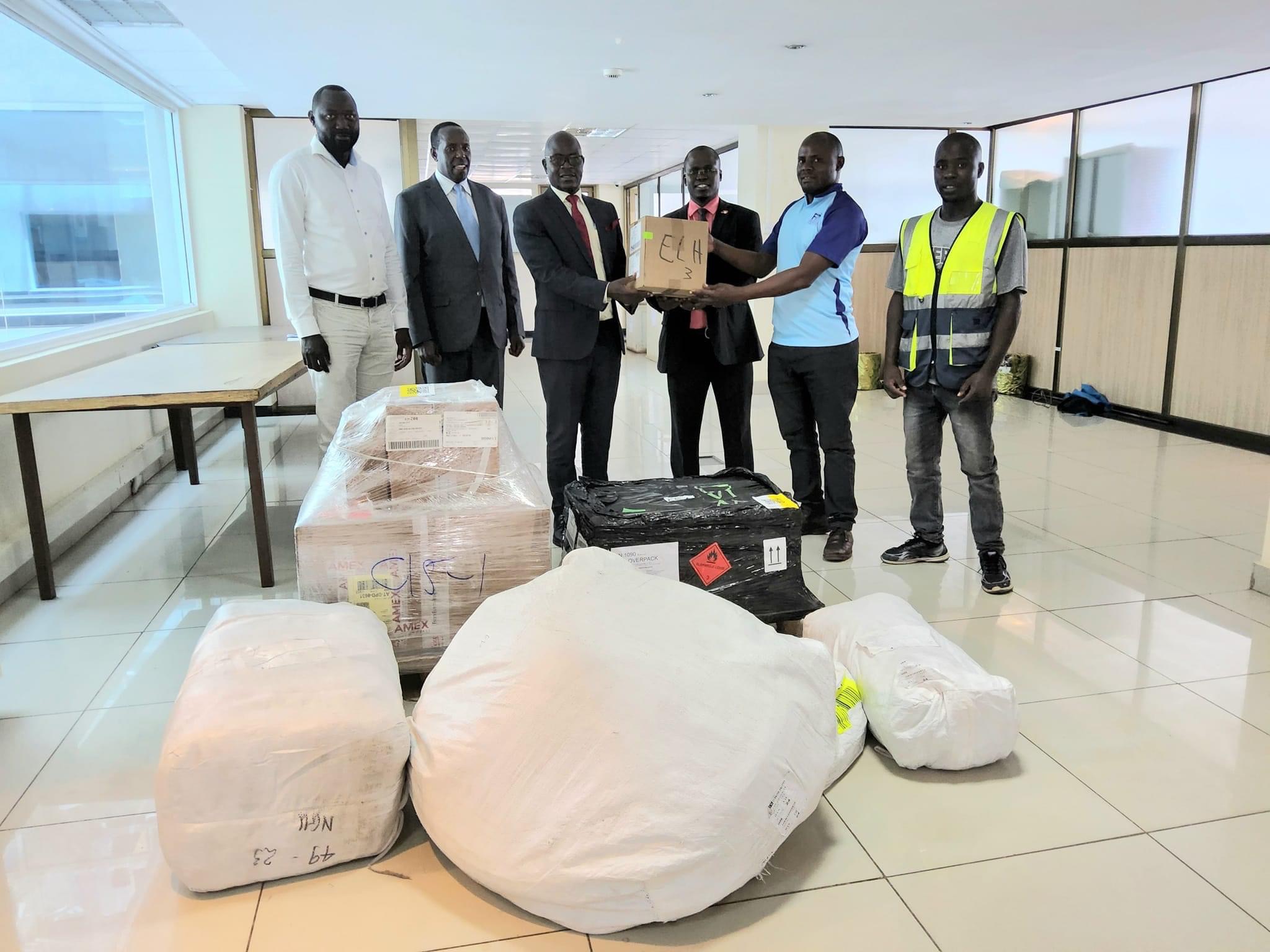KENTTEC officials receiving a consignment of specialized tsetse control materials from the IAEA
